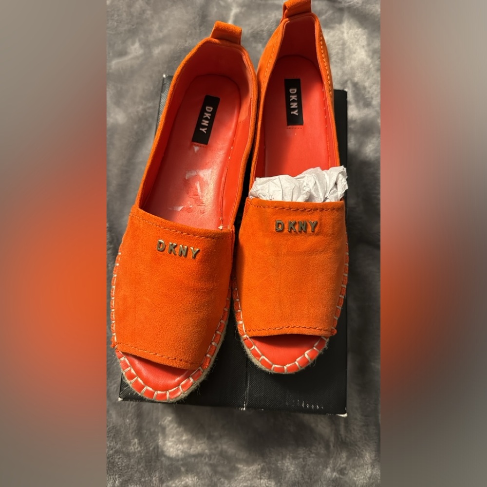 DKNY peep toe platform espadrilles worn twice.
